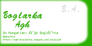 boglarka agh business card